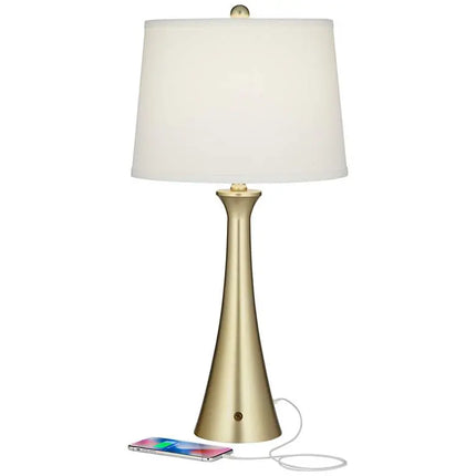 360 Lighting Karl 27 1/2" Modern Gold USB Table Lamps Set of 2 360 Lightning