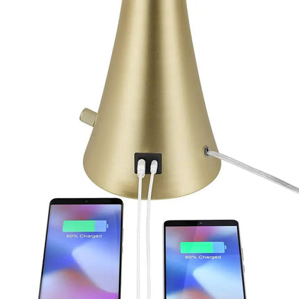 360 Lighting Karl 27 1/2" Modern Gold USB Table Lamps Set of 2 360 Lightning