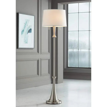 360 Lighting Karl 63 3/4" High Luxe Modern Brushed Nickel Floor Lamp 360 Lightning