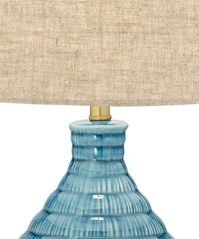 360 Lighting Kayley 24" High Modern Blue Ceramic Table Lamps Set of 2 360 Lightning