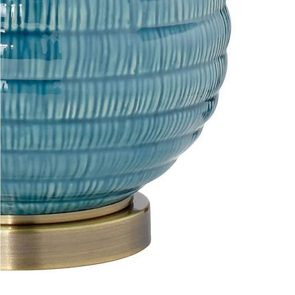 360 Lighting Kayley 24" High Modern Blue Ceramic Table Lamps Set of 2 360 Lightning