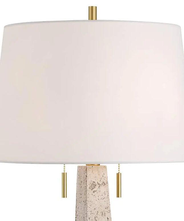 360 Lighting Lorena 29 1/4" Modern Brass and Sandstone Table Lamp 360 Lightning