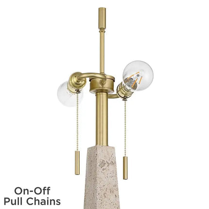 360 Lighting Lorena 29 1/4" Modern Brass and Sandstone Table Lamp 360 Lightning