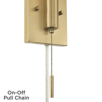 360 Lighting Luca 15 1/2" Brass Plug-In Swing Arm Wall Lamps Set of 2