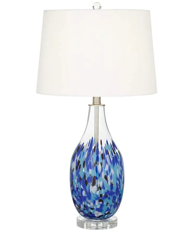 360 Lighting Marnie 27 3/4" Blue Art Glass Modern Table Lamp 360 Lightning