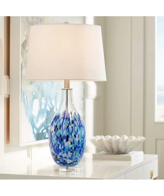 360 Lighting Marnie 27 3/4" Blue Art Glass Modern Table Lamp 360 Lightning