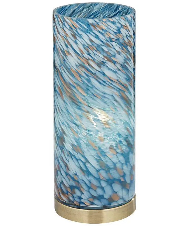 360 Lighting Nikki 13 1/2" High Coastal Modern Blue Glass Accent Lamp 360 Lightning