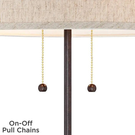 360 Lighting Nikola 23 1/2" Bronze Outlet and USB Ports Table Lamp 360 Lightning