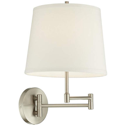 360 Lighting Oray Brushed Nickel Swing Arm Plug-In Wall Lamps Set of 2