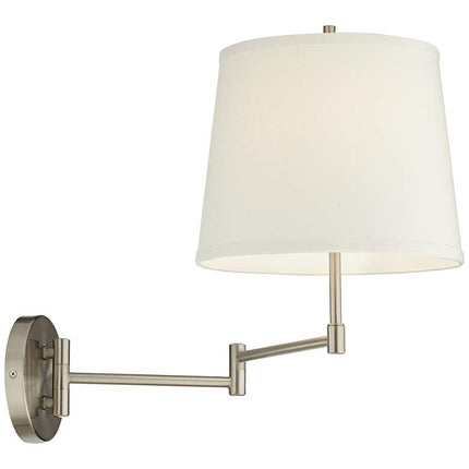 360 Lighting Oray Brushed Nickel Swing Arm Plug-In Wall Lamps Set of 2