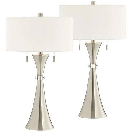360 Lighting Rachel 28" Metal Column Modern Table Lamps Set of 2 360 Lightning