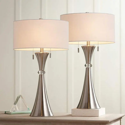 360 Lighting Rachel 28" Metal Column Modern Table Lamps Set of 2 360 Lightning