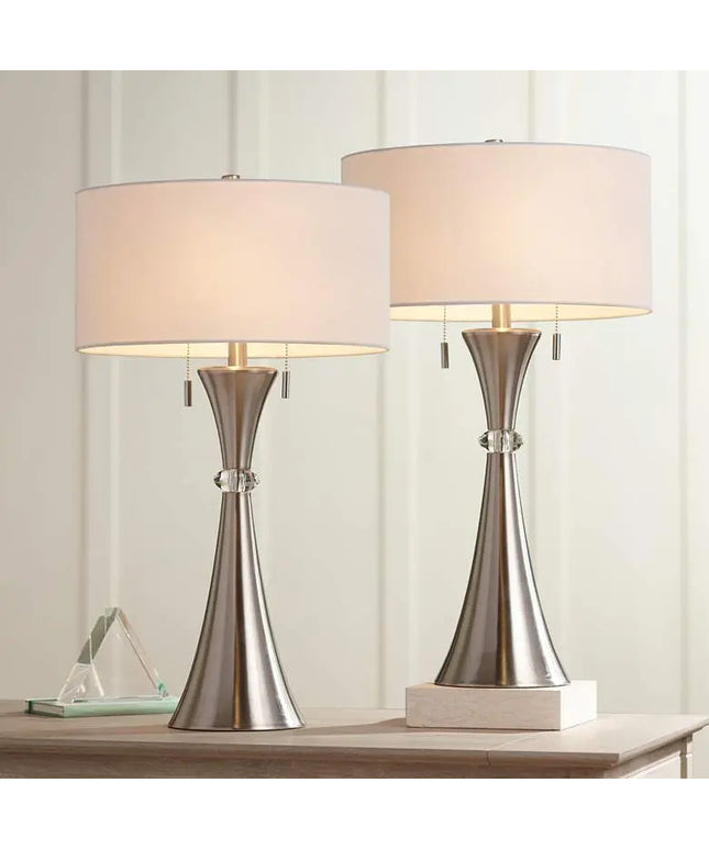 360 Lighting Rachel 28" Metal Column Modern Table Lamps Set of 2 360 Lightning