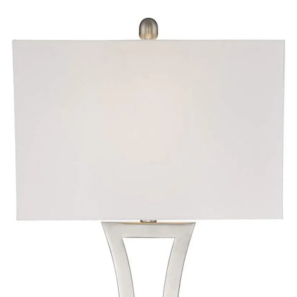 360 Lighting Roxie 31" High Brushed Nickel Metal Table Lamps Set of 2 360 Lightning