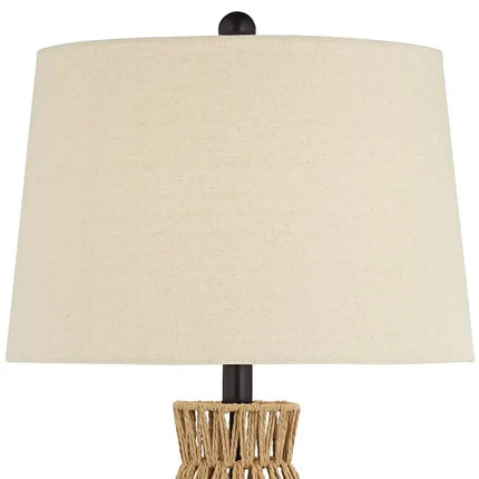 360 Lighting San Carlos 27" Rattan Wicker Table Lamps Set of 2 360 Lightning