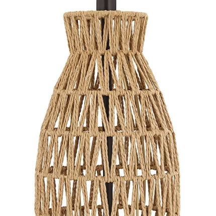 360 Lighting San Carlos 27" Rattan Wicker Table Lamps Set of 2 360 Lightning