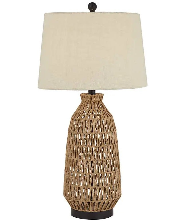 360 Lighting San Carlos 29" Modern Coastal Rattan Wicker Table Lamp 360 Lightning