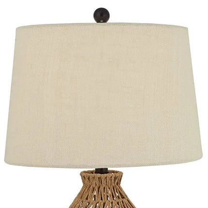 360 Lighting San Carlos 29" Modern Coastal Rattan Wicker Table Lamp 360 Lightning