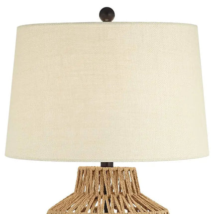 360 Lighting San Marcos 27" Natural Wicker Metal Table Lamps Set of 2 360 Lightning