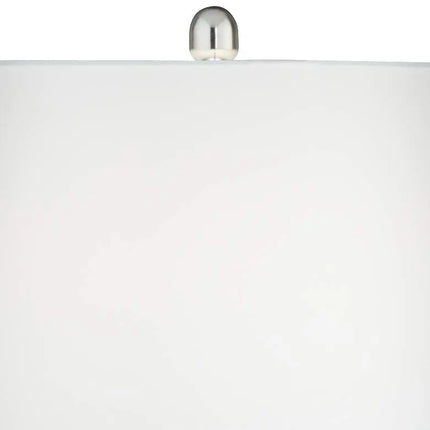 360 Lighting Scalloped 24 1/2" Ceramic LED Lamps with Dimmers Set of 2 360 Lightning