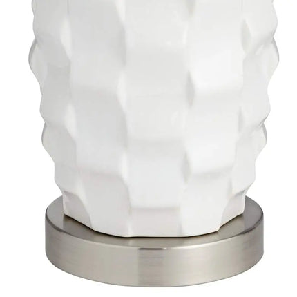 360 Lighting Scalloped 24 1/2" Ceramic LED Lamps with Dimmers Set of 2 360 Lightning