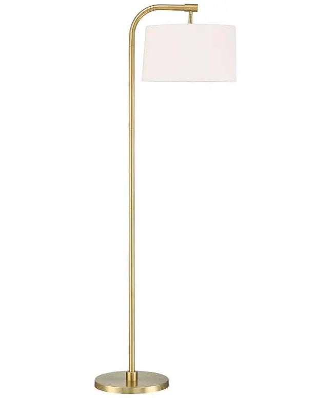 360 Lighting Serra 64" Warm Gold Chairside Arc Offset Arm Floor Lamp 360 Lightning