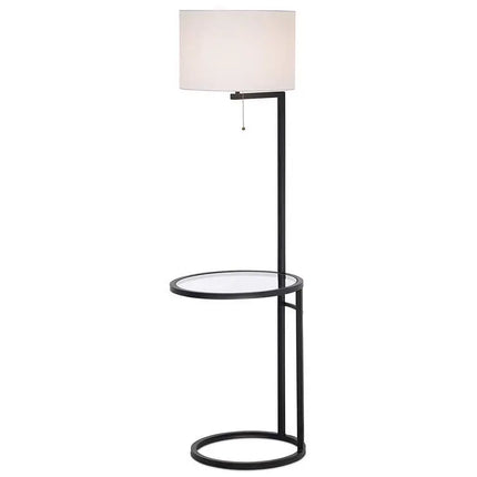 360 Lighting Space Saver 62" High Glass Tray Table Floor Lamp 360 Lightning