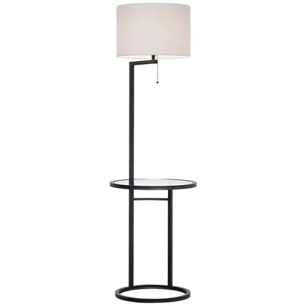 360 Lighting Space Saver 62" High Glass Tray Table Floor Lamp 360 Lightning