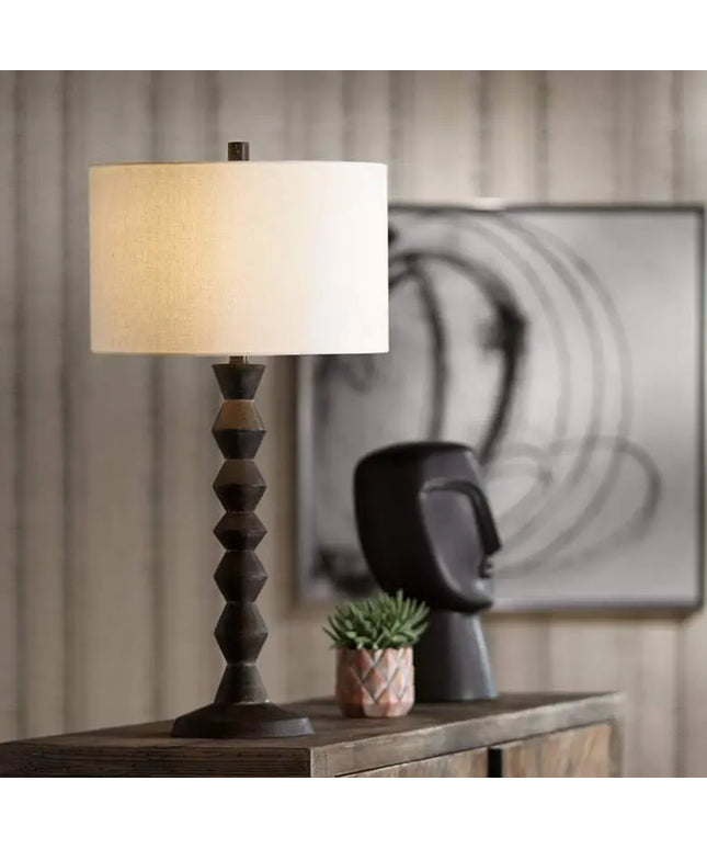 360 Lighting Timberline 32" High Black Faceted Base Table Lamp 360 Lightning