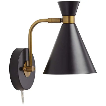 360 Lighting Venice Matte Black Cone Plug-In Wall Lamps Set of 2 360 Lighting