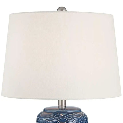360 Lighting Waves 26 1/2" High Blue Ceramic Table Lamps Set of 2 360 Lightning