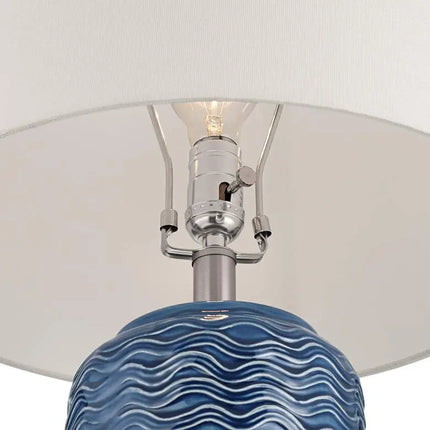 360 Lighting Waves 26 1/2" High Blue Ceramic Table Lamps Set of 2 360 Lightning