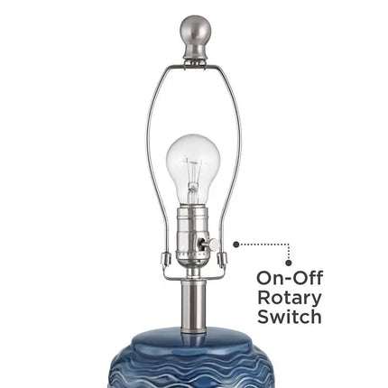 360 Lighting Waves 26 1/2" High Blue Ceramic Table Lamps Set of 2 360 Lightning