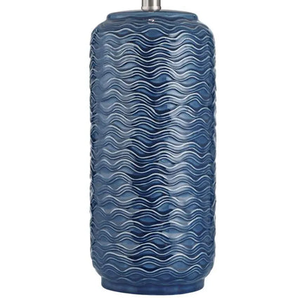 360 Lighting Waves 26 1/2" High Blue Ceramic Table Lamps Set of 2 360 Lightning