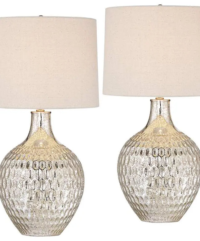 360 Lighting Waylon 28" Modern Luxe Mercury Glass Table Lamps Set of 2 360 Lightning