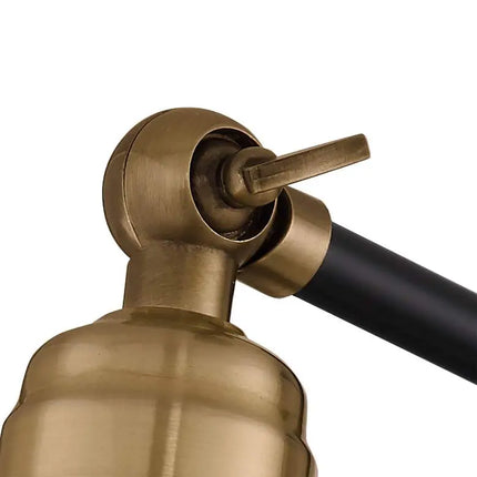 360 Lighting Wray Black and Antique Brass Hardwire Wall Lamps Set of 2