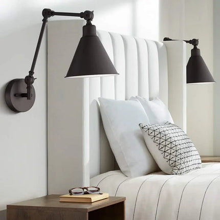 360 Lighting Wray Bronze Metal Finish Hardwire Wall Lamps Set of 2