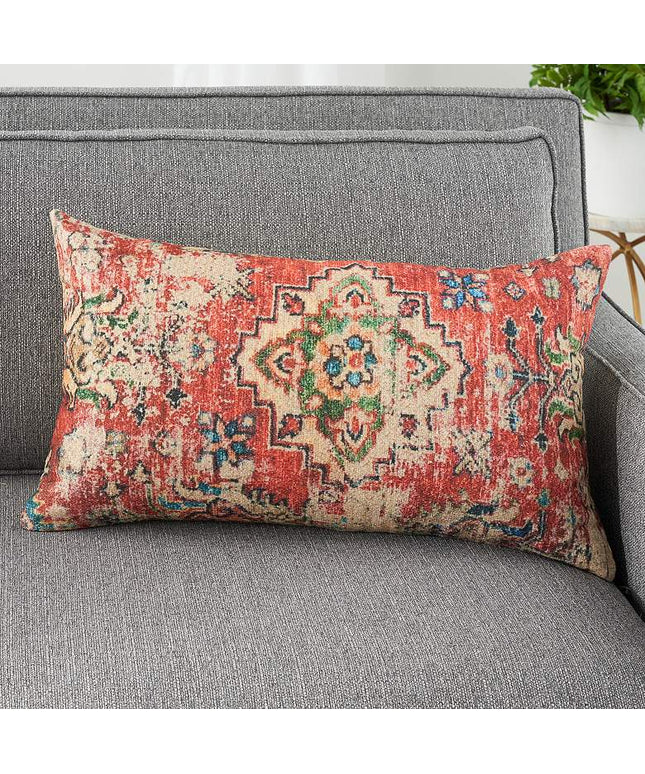 57 Grand Rust Persian Medallion 24"x14" Throw Pillow