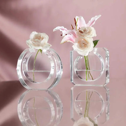 Polara 4 1/2" High Clear Glass Round Decorative Vase Studio 55D