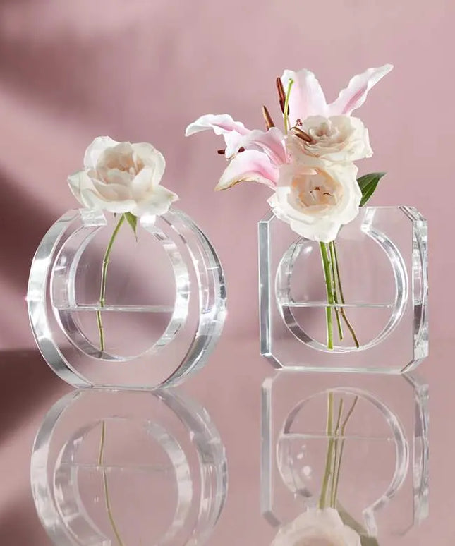 Polara 4 1/2" High Clear Glass Round Decorative Vase Studio 55D