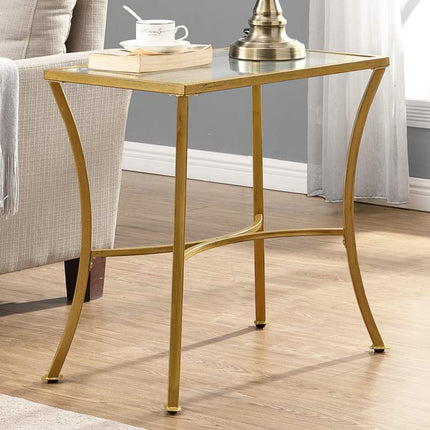 Alana 24" Wide Clear Glass Antique Gold Metal Accent Table