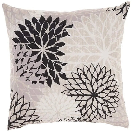 Aloha Black White 20" Square Indoor/Outdoor Throw Pillow Vision
