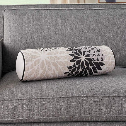 Aloha Black White 20" x 6" Indoor/Outdoor Bolster Pillow Vision
