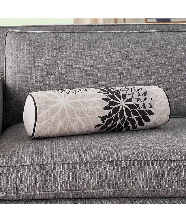 Aloha Black White 20" x 6" Indoor/Outdoor Bolster Pillow Vision