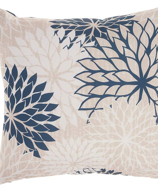 Aloha Navy Ivory 20" Square Indoor/Outdoor Throw Pillow