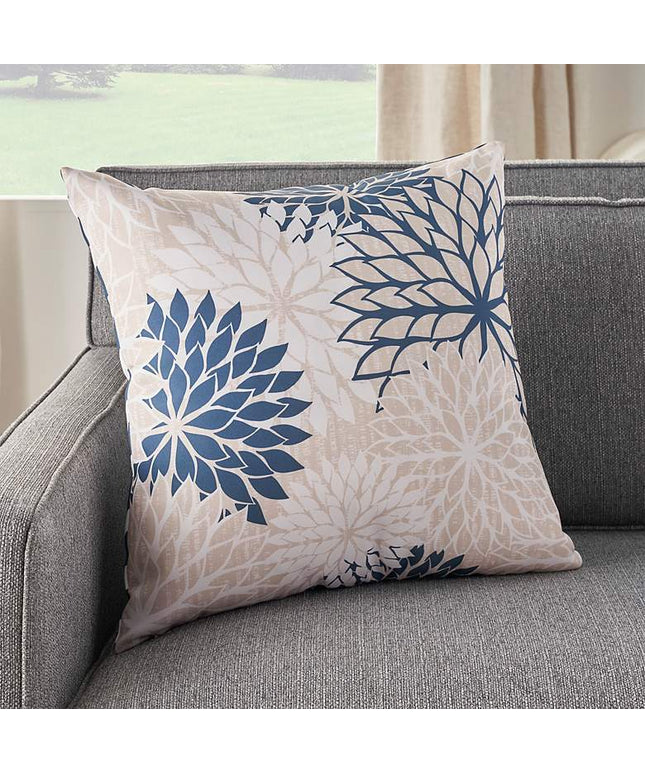 Aloha Navy Ivory 20" Square Indoor/Outdoor Throw Pillow