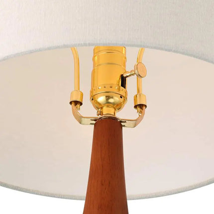 Andi 25" Modern Wood and Blue Ceramic Table Lamp 360 Lightning