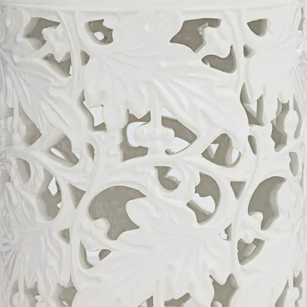 Angelique 12" High White Ceramic Jar with Lid Barnes and Ivy