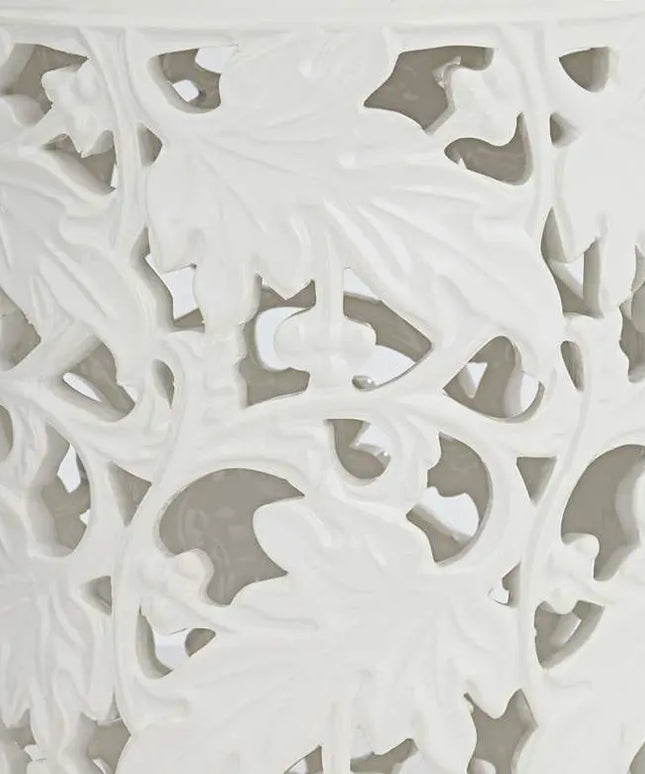 Angelique 12" High White Ceramic Jar with Lid Barnes and Ivy