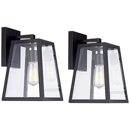 Arrington 13" High Glass and Mystic Black Wall Sconce Set of 2 John Timberland